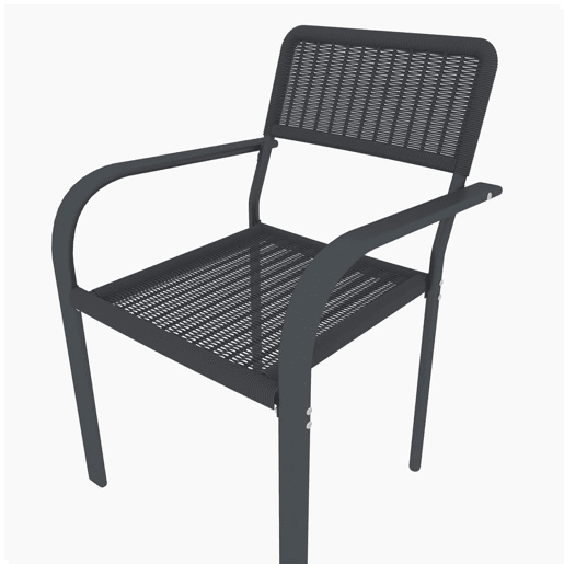 Outsunny Conjunto de 4 Cadeiras de Jardim Empilháveis Cadeiras de Jantar para Exterior Efeito Vime com Apoios de Braços Estrutura de Aço Resistente às Intempéries e Leve 55x60x83 cm Cinzento Escuro