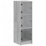 Aparador - Bufete - Móvei de apoio alto c portas de vidro 35x37x109 cm cinzento sonoma pt2134