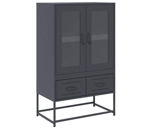Aparador - mueble de almacenamiento de acero antracita 68x39x111,5 cm es2201