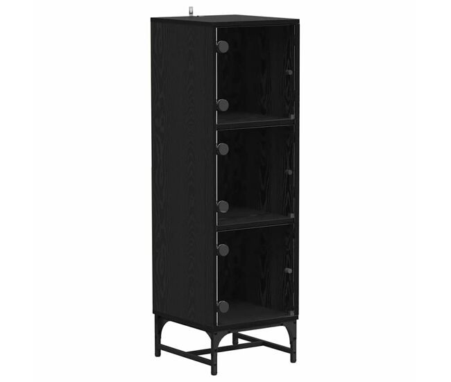 Aparador - mueble de almacenamiento roble negro 35 x 37 x 117 cm es4967
