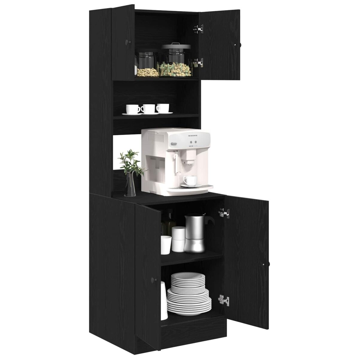 Aparador - Mueble de almacenamiento 2 pcs 60 Negro