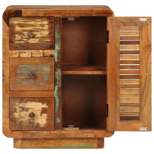 Aparador - Bufete - Móvei de apoio com 3 gavetas 55x30x70 cm madeira recuperada maciça pt1693 Aparador - Bufete - Móvei de apoio com 3 gavetas 55x30x70 cm madeira recuperada maciça pt1693