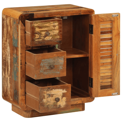 Aparador - Bufete - Móvei de apoio com 3 gavetas 55x30x70 cm madeira recuperada maciça pt1693 Aparador - Bufete - Móvei de apoio com 3 gavetas 55x30x70 cm madeira recuperada maciça pt1693