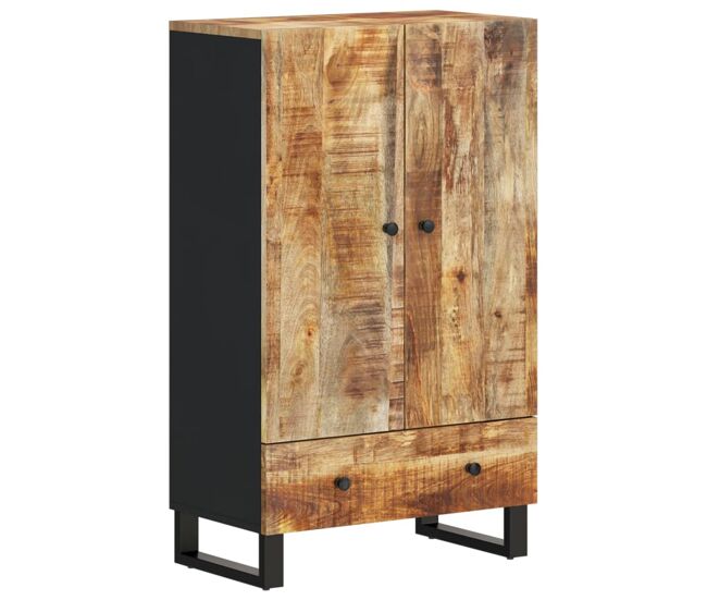 Aparador - mueble de almacenamiento con cajón hierro y madera maciza mango 60x33x100 cm es1756