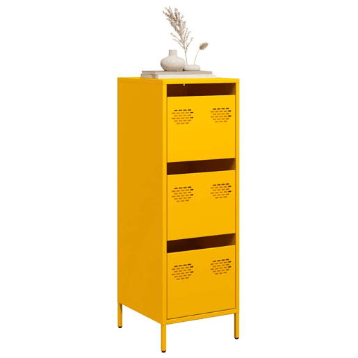 Aparador - Bufete - Móvei de apoio alto 39x35x103,5 cm aço amarelo mostarda pt2179