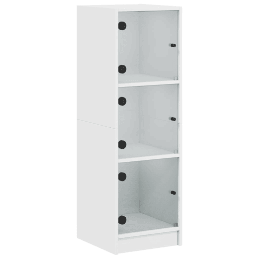 Aparador - Bufete - Móvei de apoio alto c portas de vidro 35x37x109 cm branco pt2130