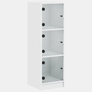 Aparador - Bufete - Móvei de apoio alto c portas de vidro 35x37x109 cm branco pt2130