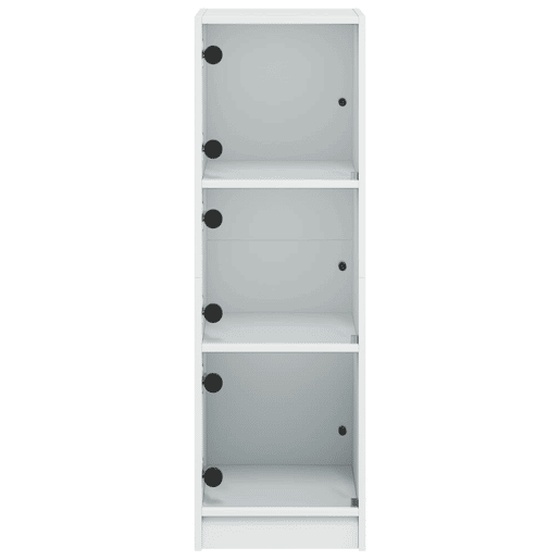 Aparador - Bufete - Móvei de apoio alto c portas de vidro 35x37x109 cm branco pt2130