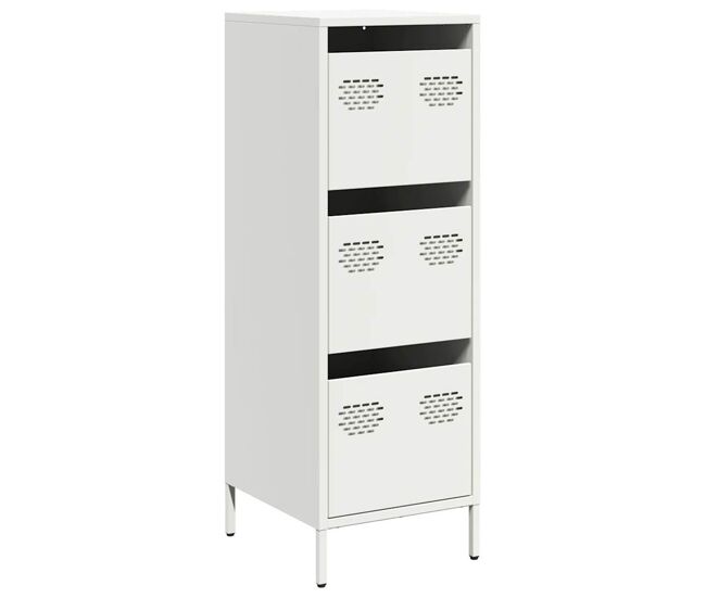 Aparador - mueble de almacenamiento de acero blanco 39x35x103,5 cm es2210