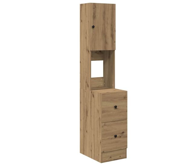 Aparador - mueble de almacenamiento de cocina con cajón roble artesanal 32 x 50 x 180 cm es2427