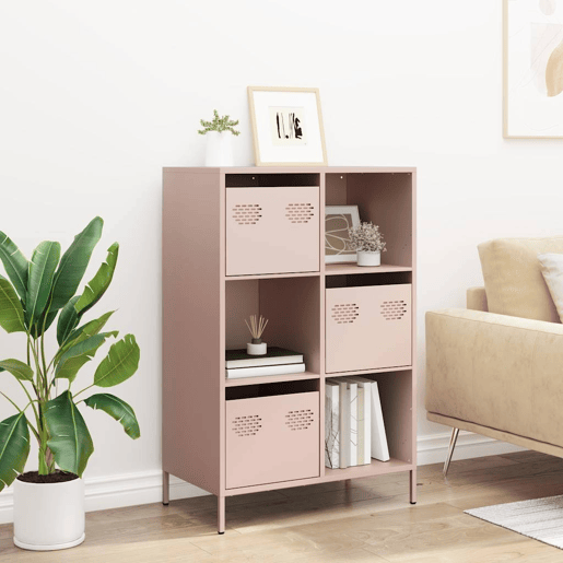 Armário alto - Bufete - Móvei de apoio 68x39x103,5 cm aço rosa pt2375