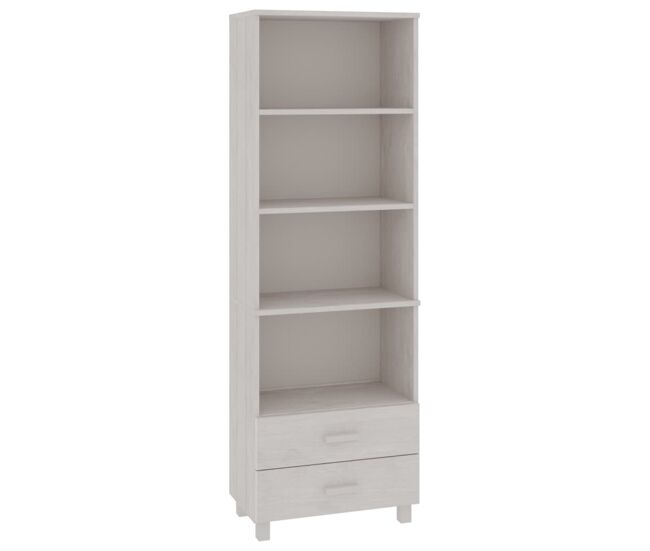 Aparador - mueble de almacenamiento madera maciza de pino blanca 60x35x180 cm es4108