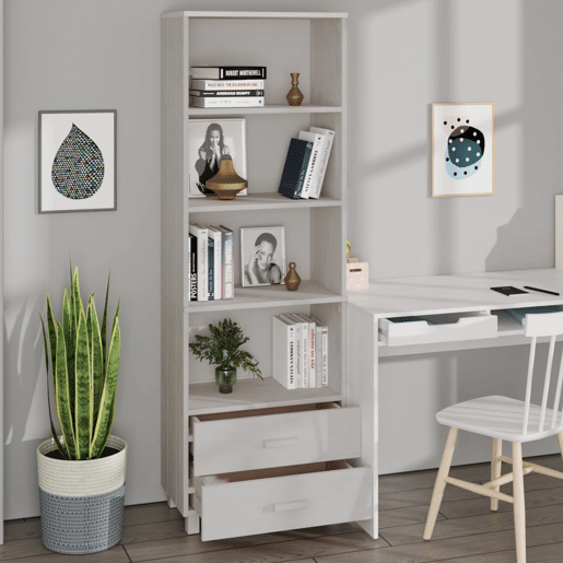 Aparador - Bufete - Móvei de apoio alto HAMAR 60x35x180 cm pinho maciço branco pt4108