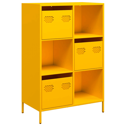 Armário alto - Bufete - Móvei de apoio 68x39x103,5 cm aço amarelo mostarda pt2185