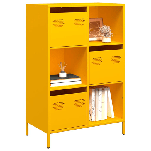 Armário alto - Bufete - Móvei de apoio 68x39x103,5 cm aço amarelo mostarda pt2185