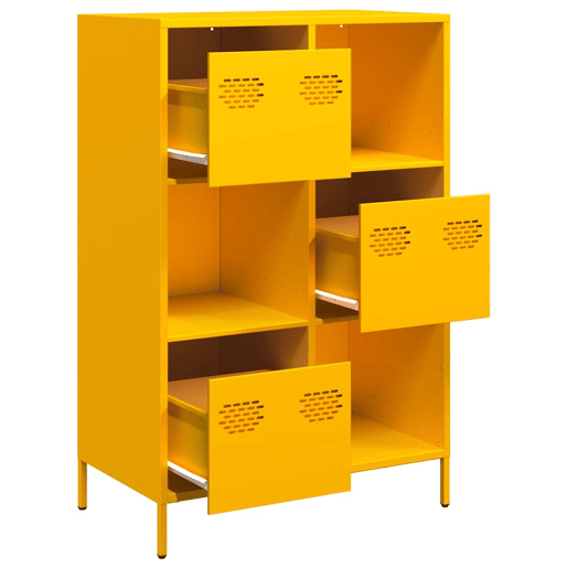 Armário alto - Bufete - Móvei de apoio 68x39x103,5 cm aço amarelo mostarda pt2185
