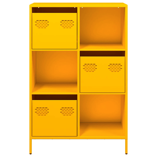 Armário alto - Bufete - Móvei de apoio 68x39x103,5 cm aço amarelo mostarda pt2185