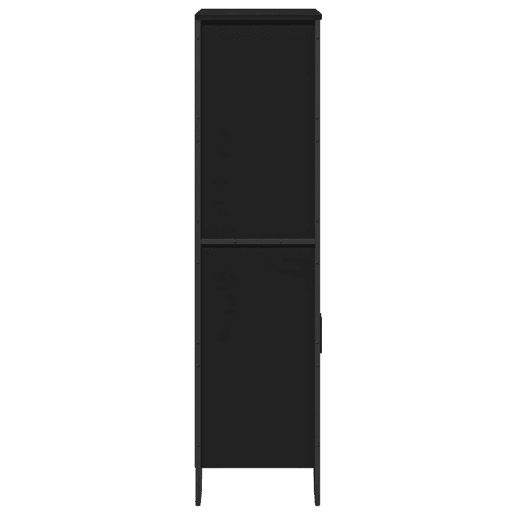 Armário alto - Bufete - Móvel de apoio 79,5x35,5x137,5 cm derivados de madeira preto pt1481