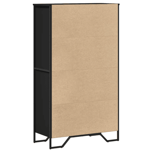 Armário alto - Bufete - Móvel de apoio 79,5x35,5x137,5 cm derivados de madeira preto pt1481