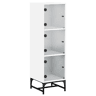 Aparador - Bufete - Móvei de apoio alto c portas de vidro 35x37x120 cm branco pt2131