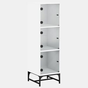 Aparador - Bufete - Móvei de apoio alto c portas de vidro 35x37x120 cm branco pt2131