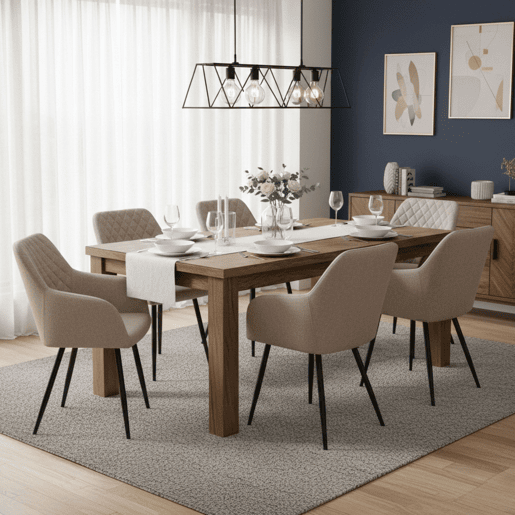 Conjunto de 2 cadeiras de jantar Diamond, conjunto de 2 cadeiras estofadas para sala de estar, cadeiras para sala de estar - Bege