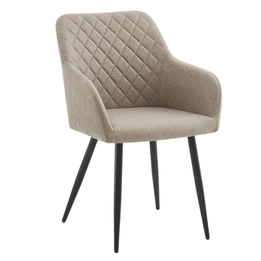 Conjunto de 2 cadeiras de jantar Diamond, conjunto de 2 cadeiras estofadas para sala de estar, cadeiras para sala de estar - Bege