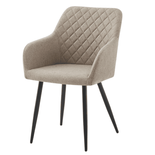 Conjunto de 2 cadeiras de jantar Diamond, conjunto de 2 cadeiras estofadas para sala de estar, cadeiras para sala de estar - Bege