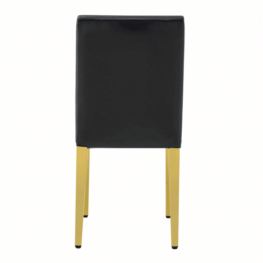 Conjunto de 4 cadeiras de jantar - Design elegante com pernas metálicas douradas - Preto e dourado