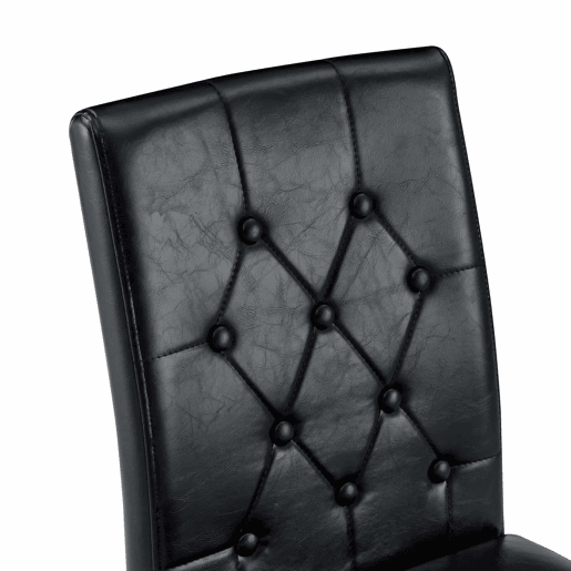 Conjunto de 4 cadeiras de jantar - Design elegante com pernas metálicas douradas - Preto e dourado