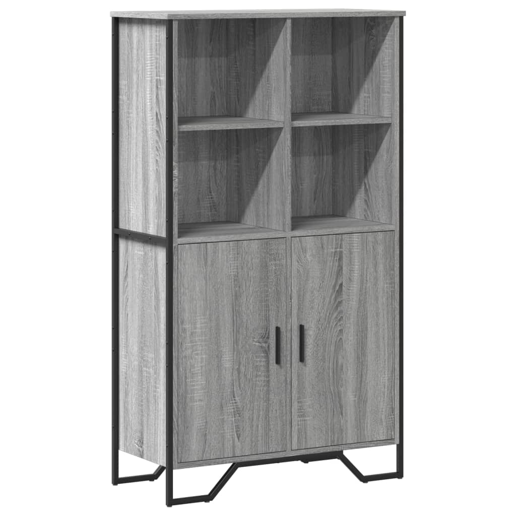 Aparador alto - Mueble de almacenamiento 79 Roble/ Gris