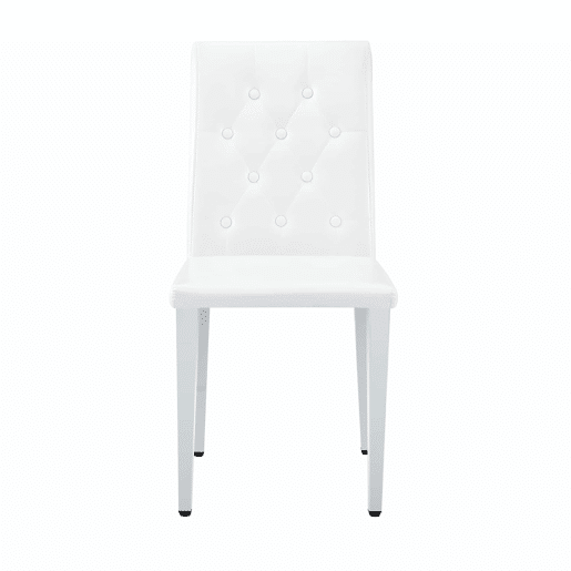 Cadeiras de sala de jantar 4 unidades - Luxo leve, pernas metálicas prateadas - Branco+Prata