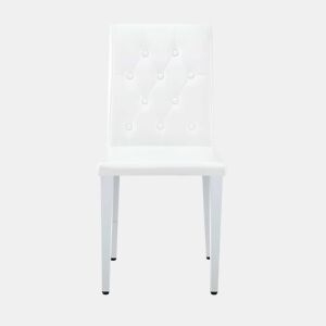 Cadeiras de sala de jantar 4 unidades - Luxo leve, pernas metálicas prateadas - Branco+Prata