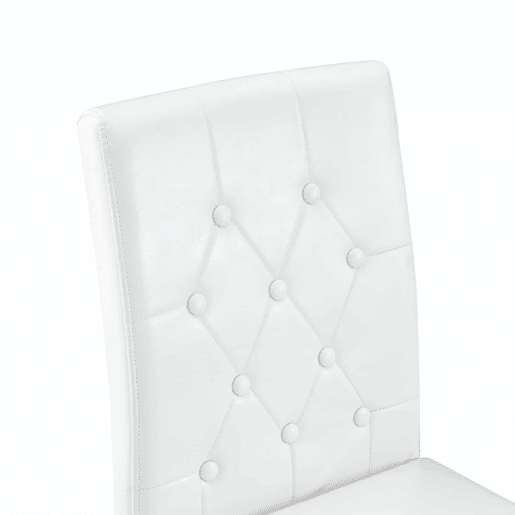 Cadeiras de sala de jantar 4 unidades - Luxo leve, pernas metálicas prateadas - Branco+Prata
