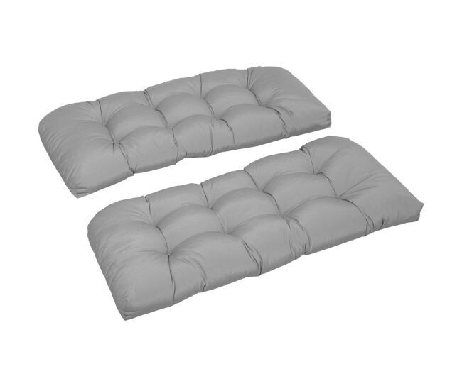 Outsunny cojín para banco de 2 plazas 110x48x8 cm cojín rectangular para interiores y exteriores lavable con 8 puntadas y asiento cómodo para sillas sofás gris