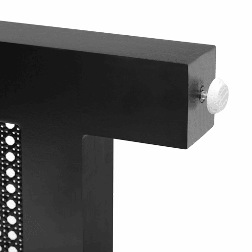 Consola de entrada estreita - com gavetas, régua com tomadas, design em grelha e pés ajustáveis - Preto