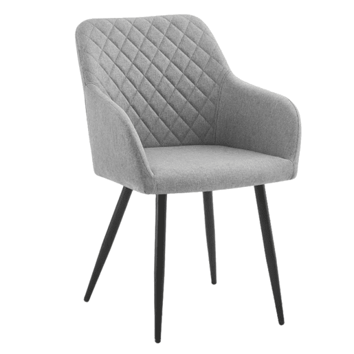 Conjunto de 2 cadeiras de jantar Diamond, conjunto de 2 cadeiras estofadas para sala de estar, cadeiras para sala de estar - Cinza