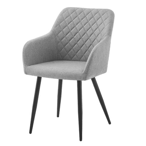 Conjunto de 2 cadeiras de jantar Diamond, conjunto de 2 cadeiras estofadas para sala de estar, cadeiras para sala de estar - Cinza