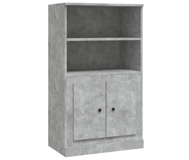Aparador - mueble de almacenamiento de madera contrachapada gris hormigón 60x35,5x103,5 cm es2791
