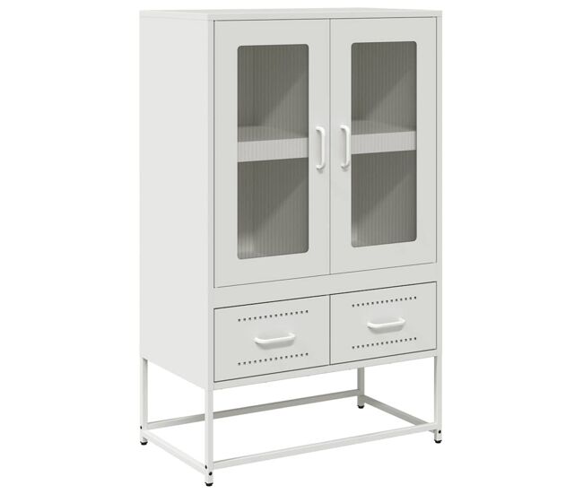 Aparador - mueble de almacenamiento de acero blanco 68x39x111,5 cm es2224