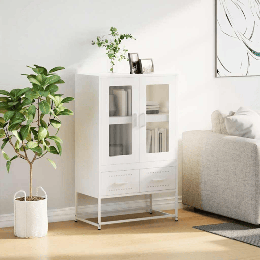 Armário alto - Bufete - Móvei de apoio 68x39x111,5 cm aço branco pt2224