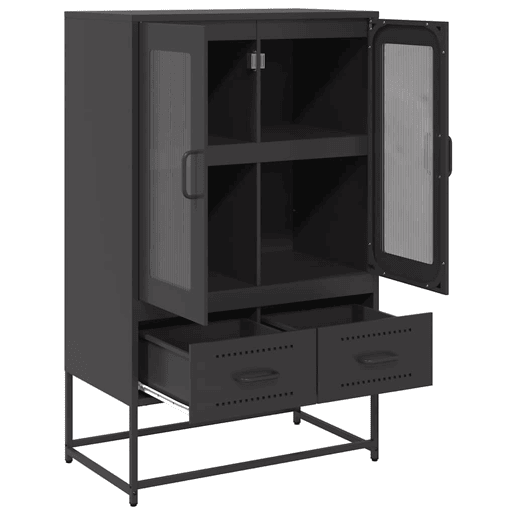Armário alto - Bufete - Móvei de apoio 68x39x111,5 cm aço preto pt2346