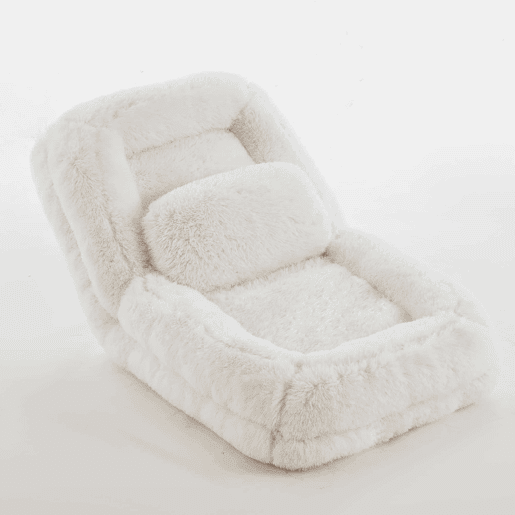 Sofá tipo cama humana - encosto ajustável em 5 posições, sofá preguiçoso para jogos, meditação e relaxamento, tecido felpudo - Bege