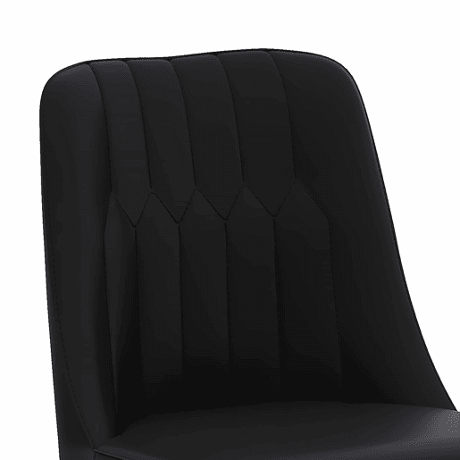 Conjunto de 2 bancos de bar 100 cm - Couro PU preto com estrutura metálica prateada e apoio para os pés confortável - Preto e dourado