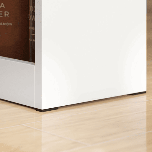 HOMCOM Mesa de Bar Extensível e Rotativa 360°, Mesa Alta de Cozinha com Prateleiras Abertas e 2 Portas de Vidro para Sala de Jantar, 150x80x105,5 cm, Branco e Madeira
