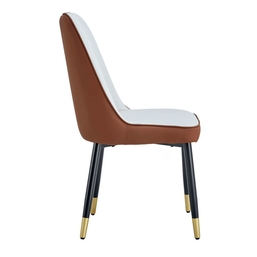 Cadeiras de sala de jantar 2 unidades - modernas e simples com encosto em PU - cor combinada - cinza claro + castanho