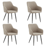 Conjunto de 4 cadeiras de jantar Diamond, conjunto de 4 cadeiras estofadas para sala de estar, cadeiras para sala de estar - Bege