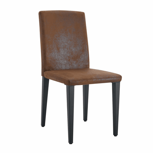 Cadeiras de sala de jantar 2 unidades - estilo europeu minimalista, tecido castanho e pernas metálicas pretas - castanho e preto Cadeiras de sala de jantar 2 unidades - estilo europeu minimalista, tecido castanho e pernas metálicas pretas - castanho e preto