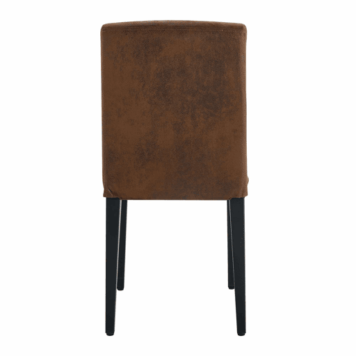 Cadeiras de sala de jantar 2 unidades - estilo europeu minimalista, tecido castanho e pernas metálicas pretas - castanho e preto Cadeiras de sala de jantar 2 unidades - estilo europeu minimalista, tecido castanho e pernas metálicas pretas - castanho e preto