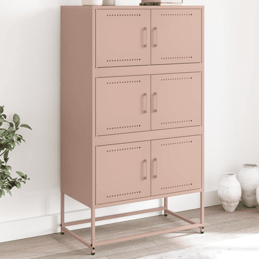 Aparador - Bufete - Móvei de apoio 68,5x38,5x123,5 cm aço rosa pt2373